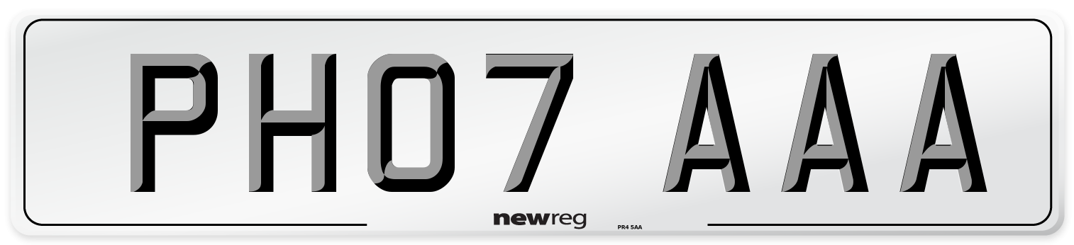 PH07 AAA Number Plate from New Reg